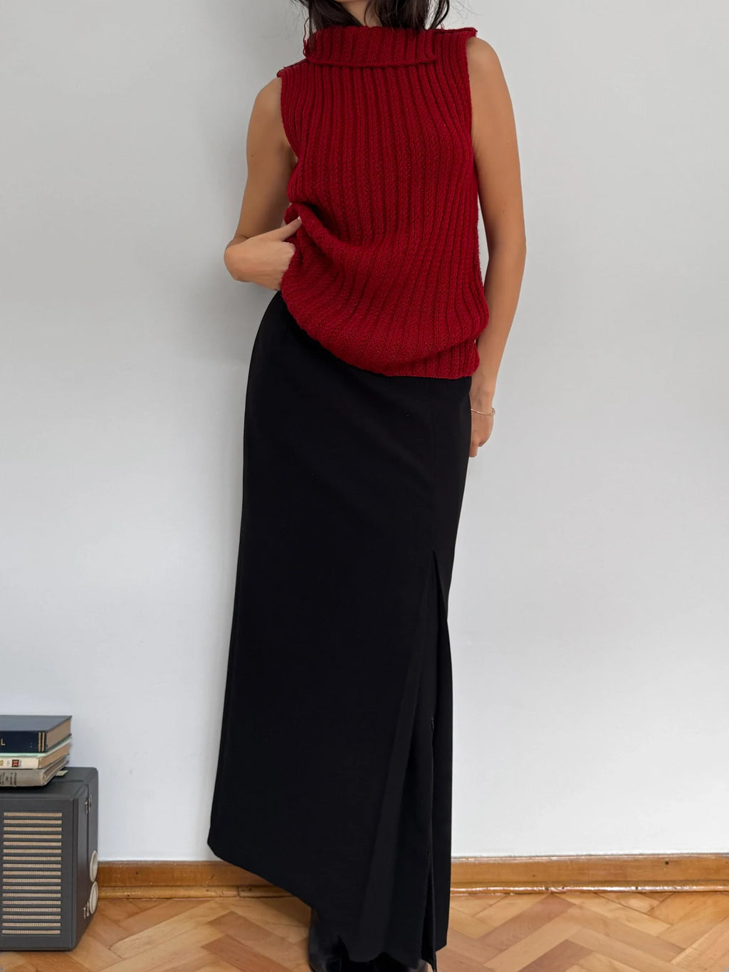 Red Knit Pullover