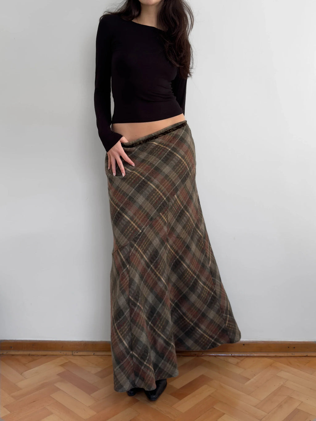 Wool Blend Maxi Skirt