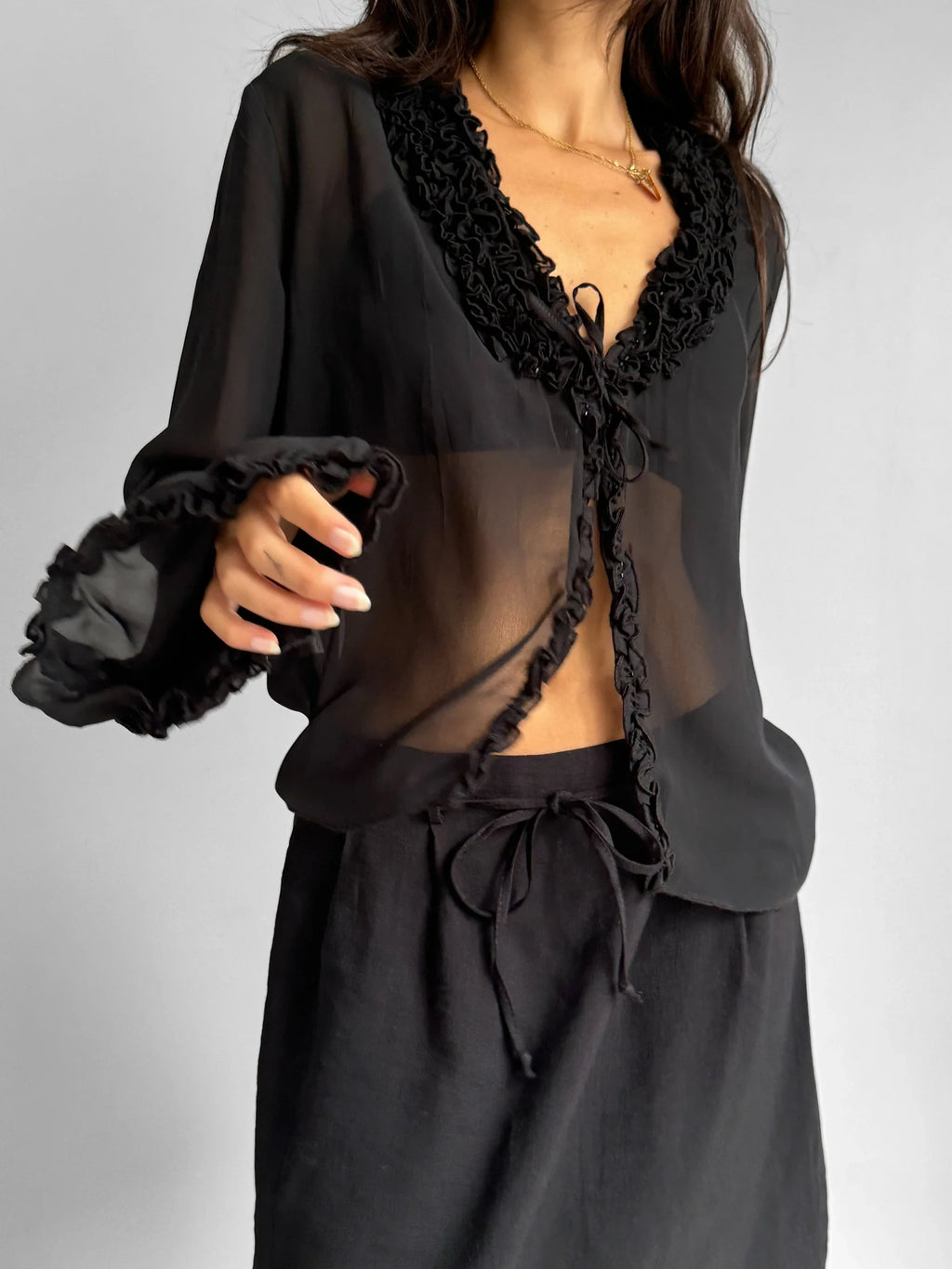 Black Chiffon Blouse