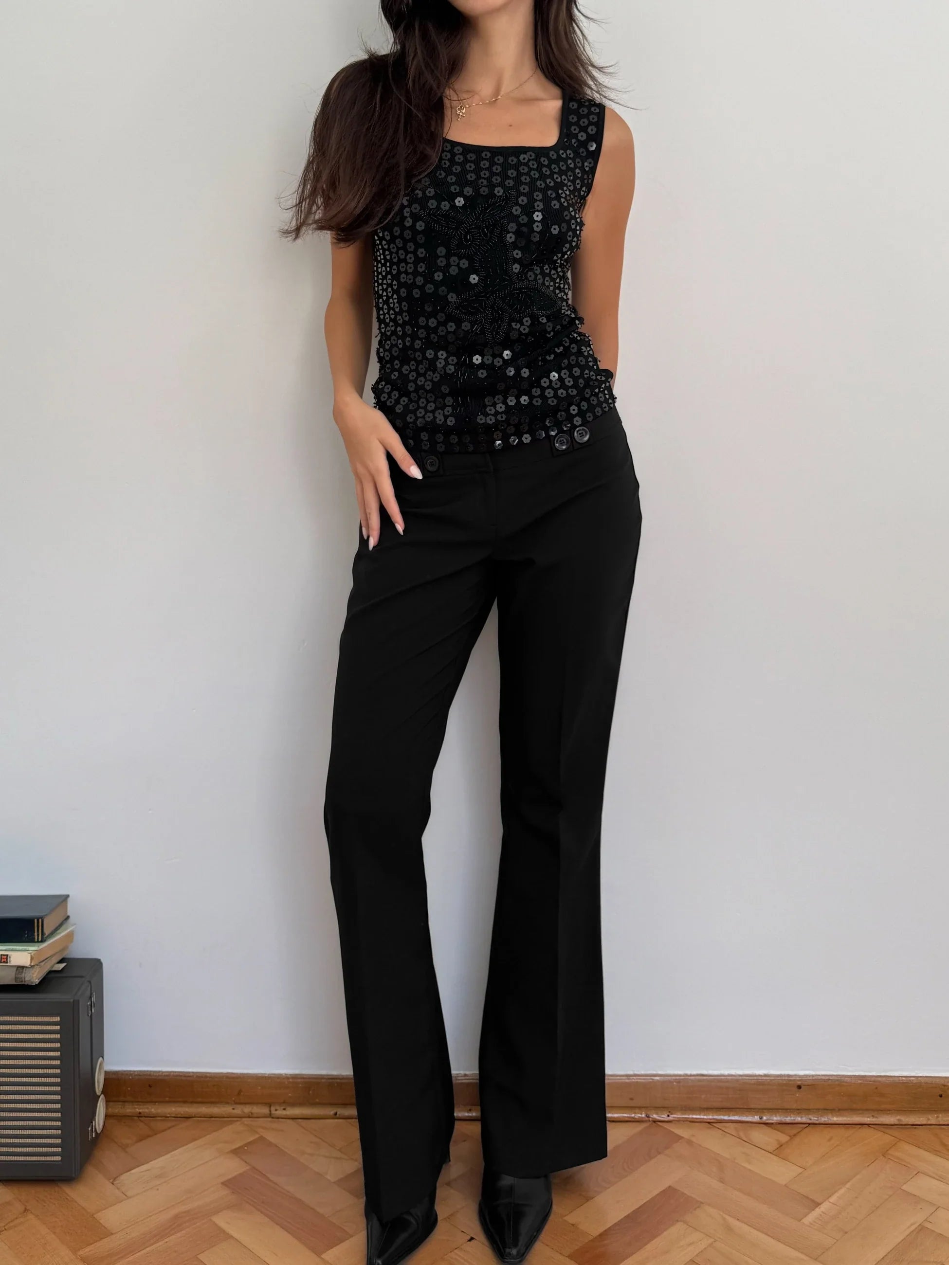 Embroidered Knit Blouse