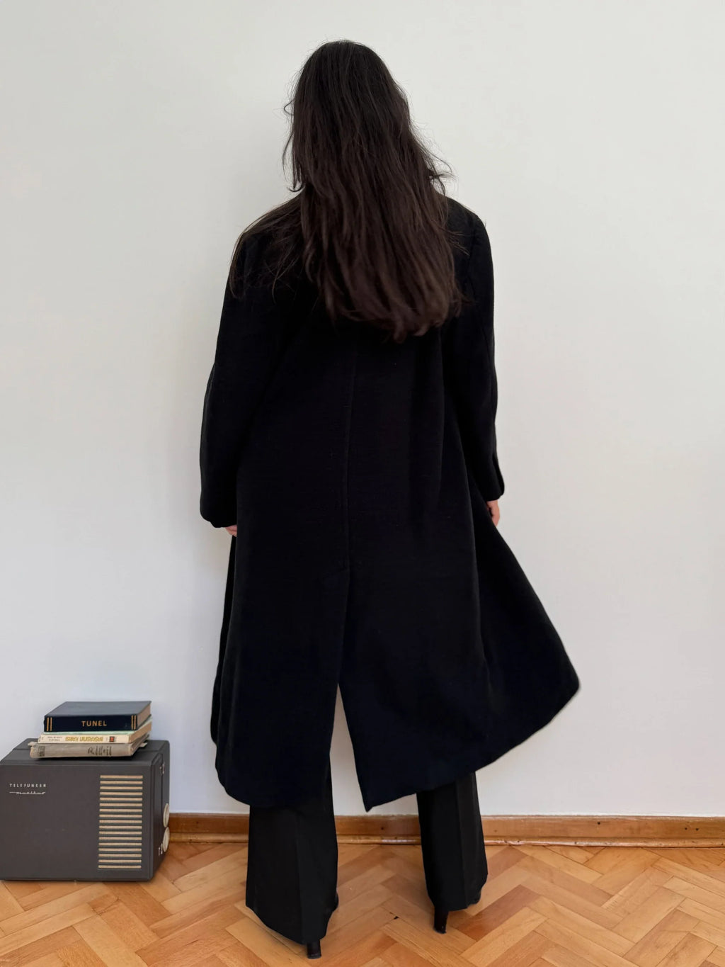 Black Wool Blend Coat