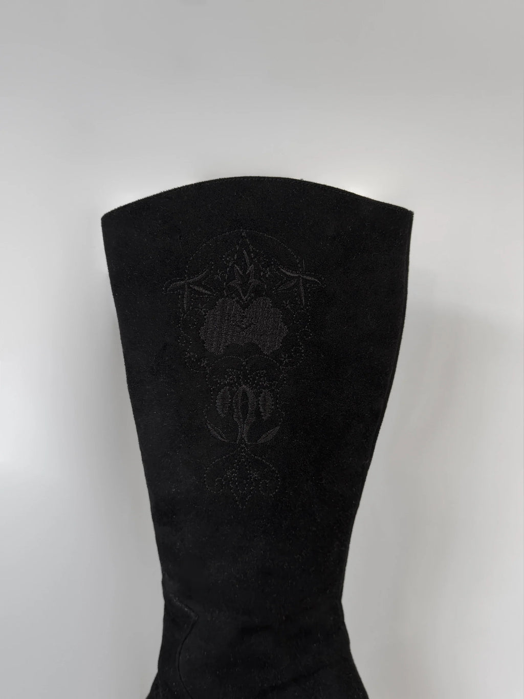 Embroidered Suede Boots