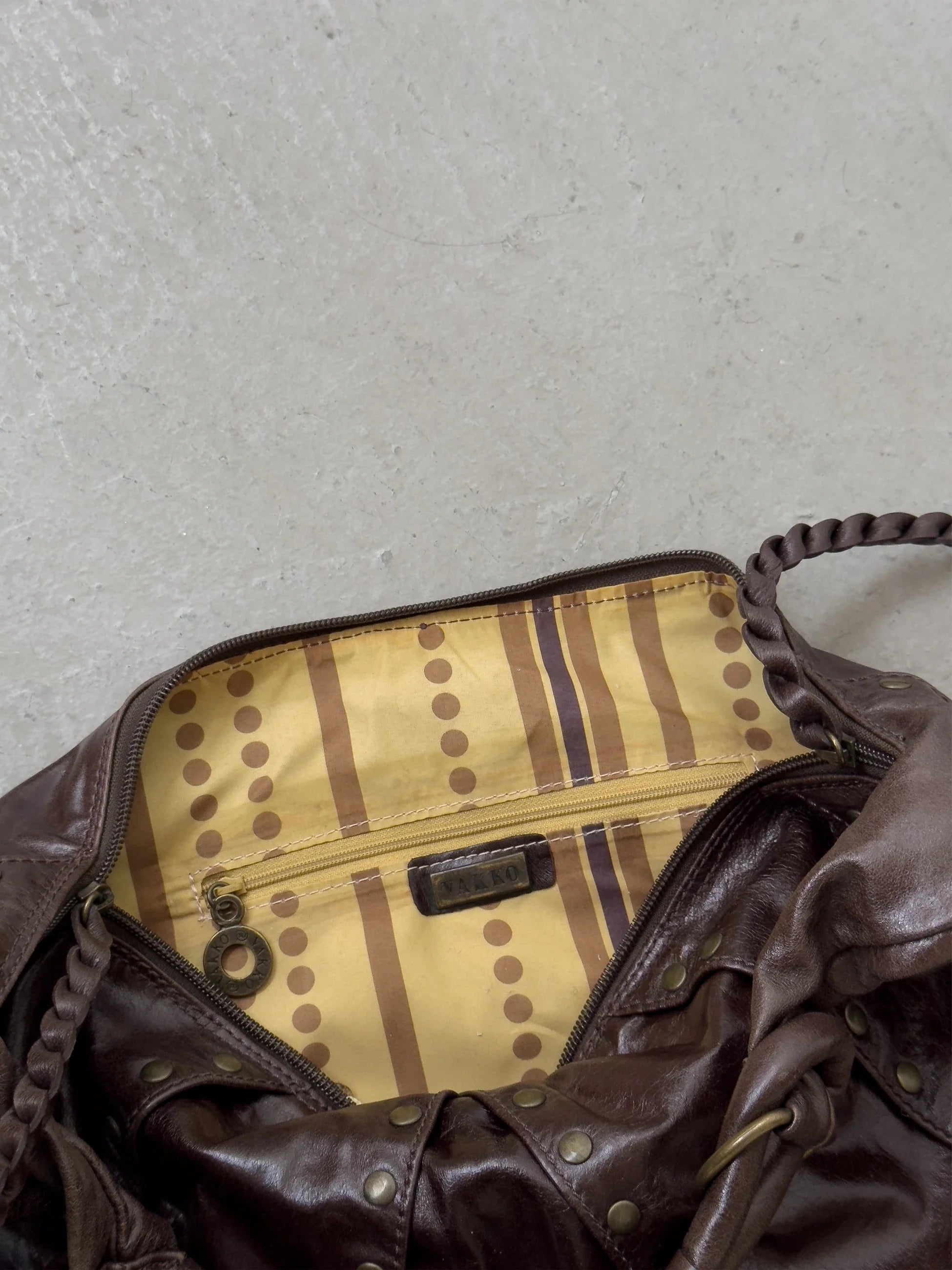 Vakko Leather Hobo Bag
