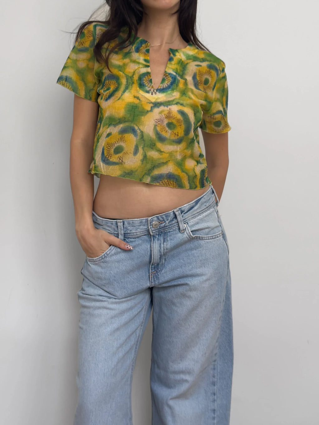 Patterned French Blouse