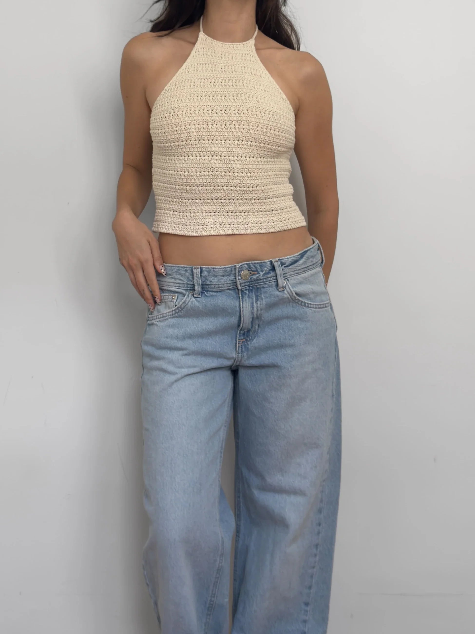 Cream Knit Blouse