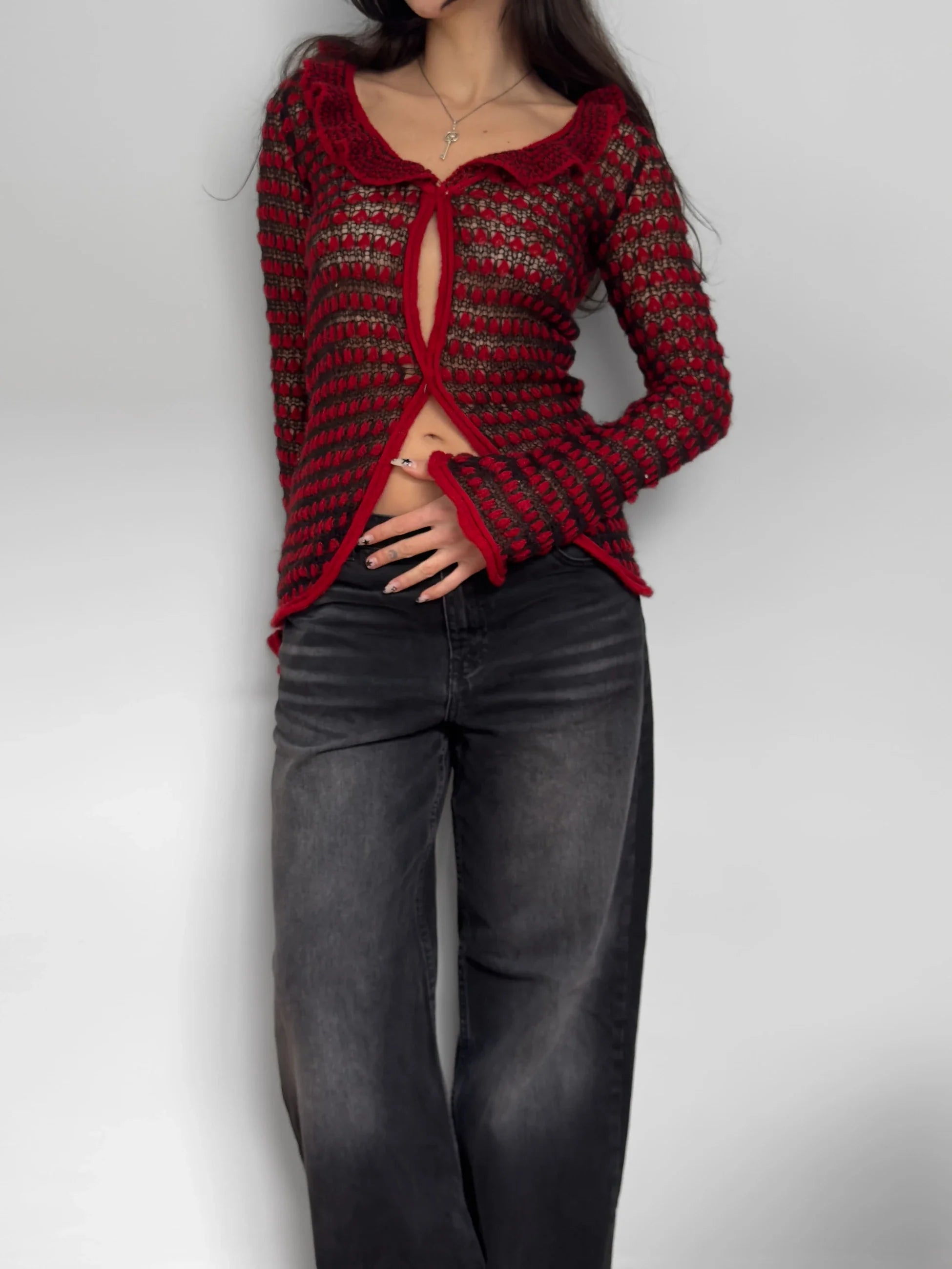 Burgundy Mohair Cardigan