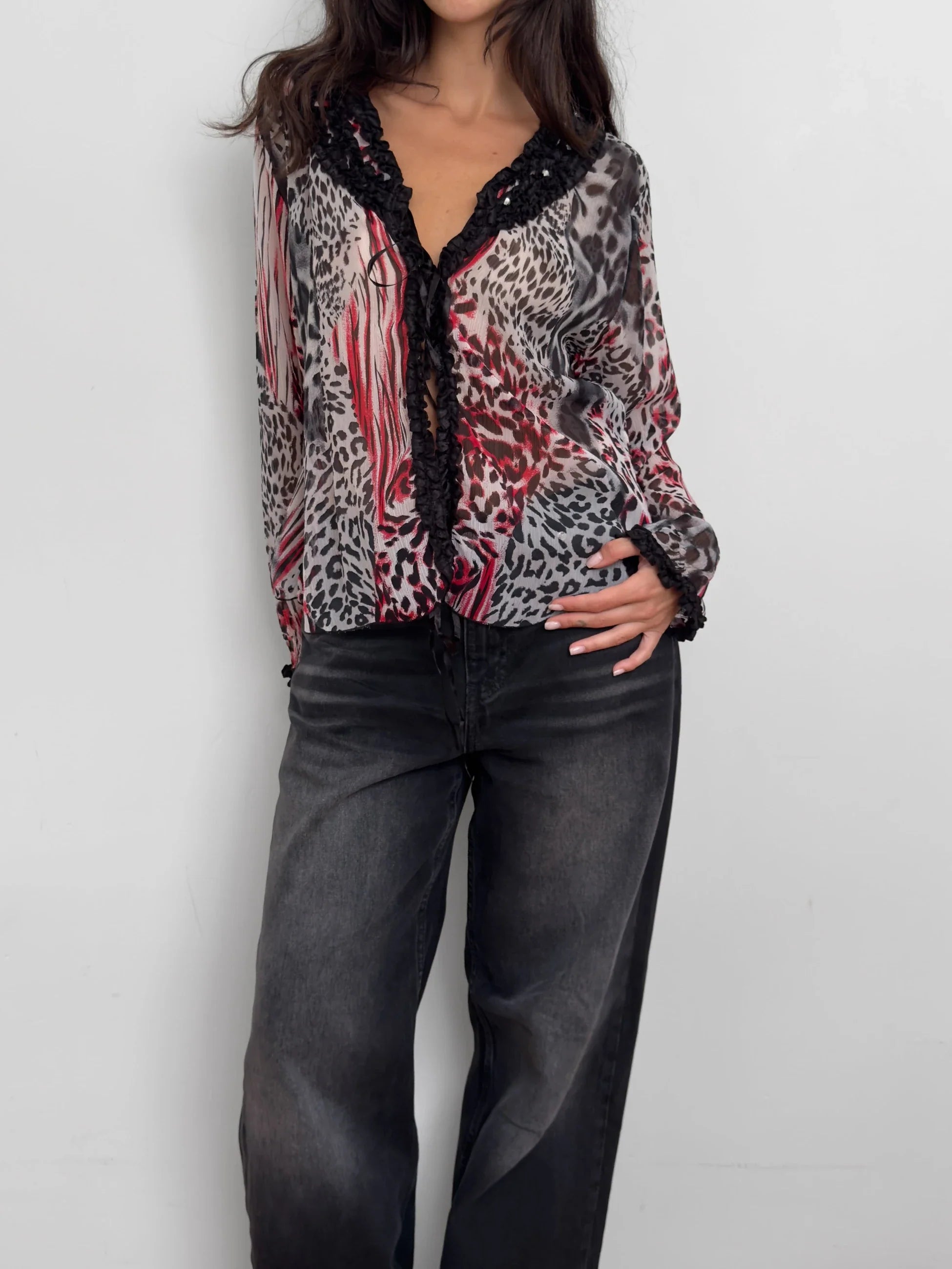 Patterned Chiffon Blouse