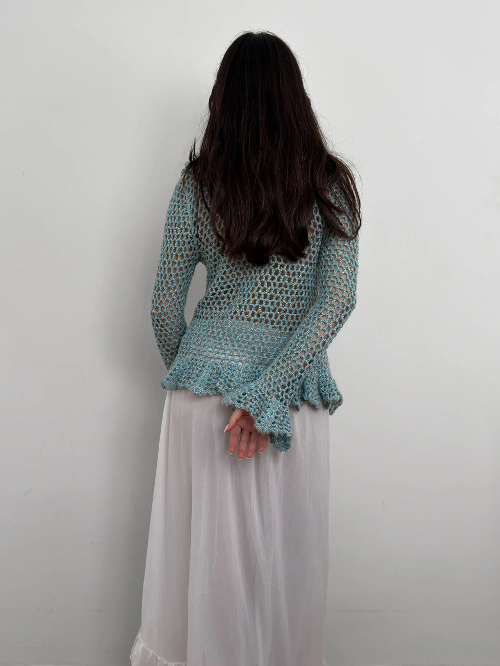 Ruffled Knit Cardigan