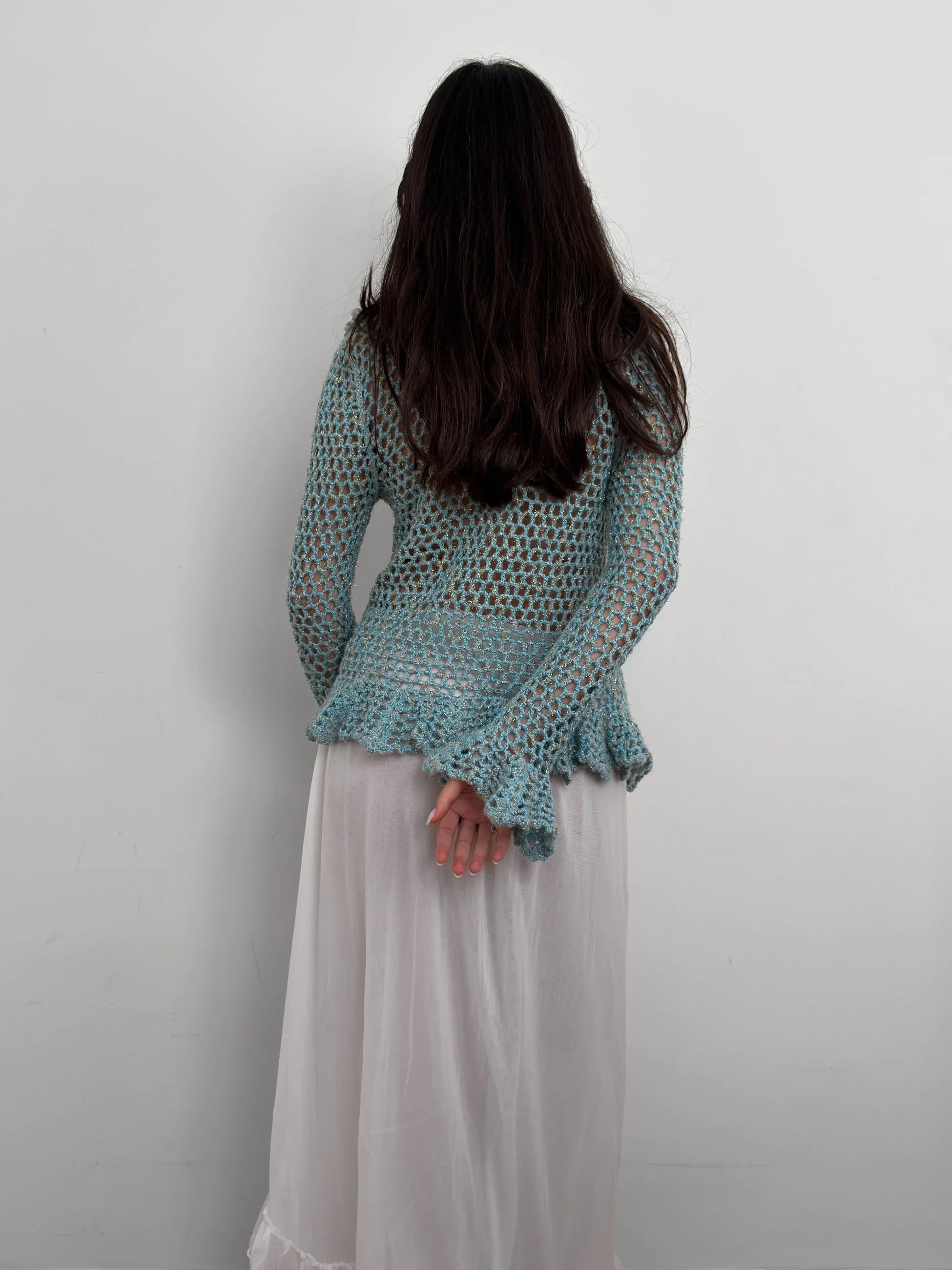 Ruffled Knit Cardigan