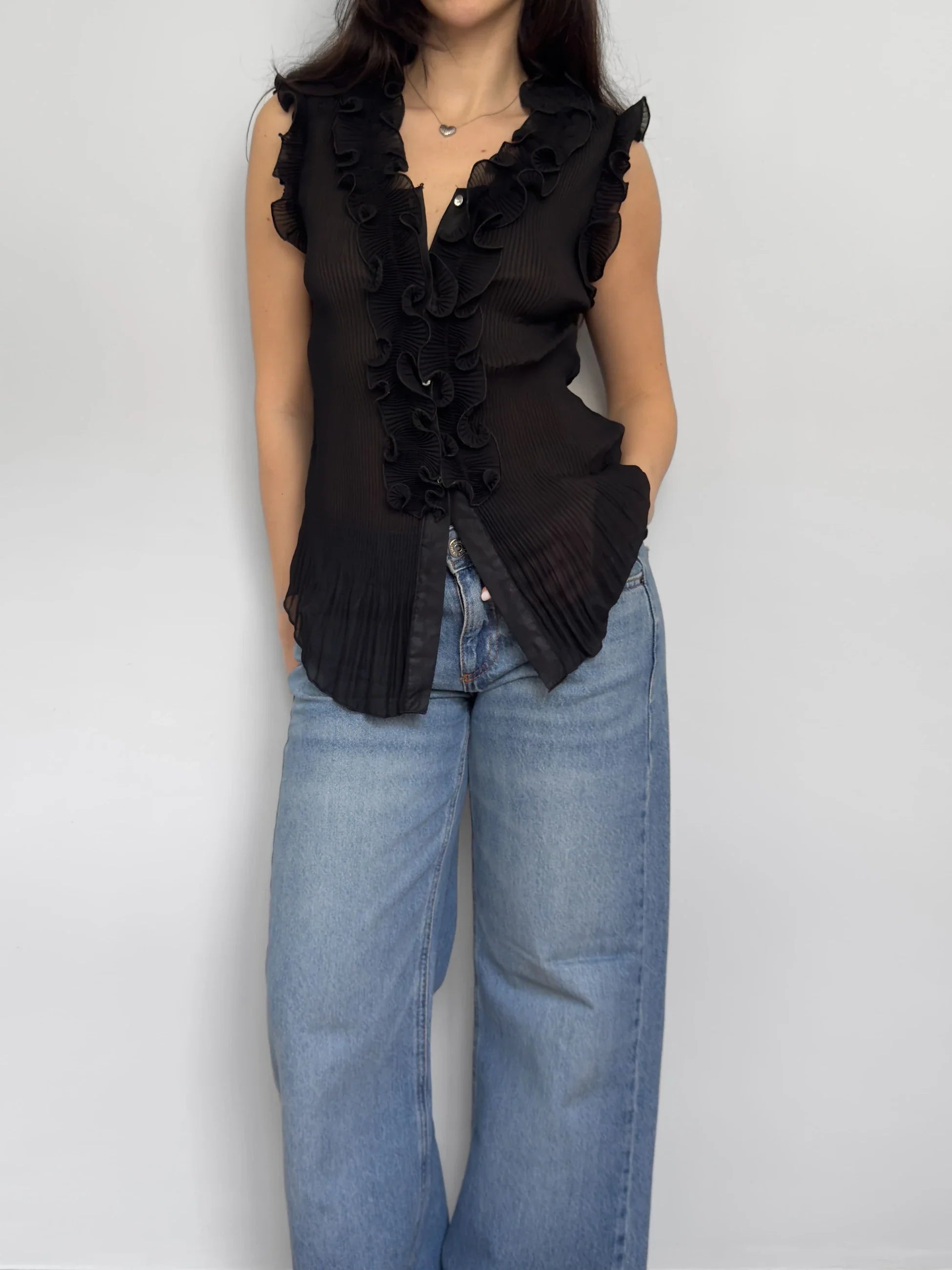 Sleeveless Chiffon Shirt