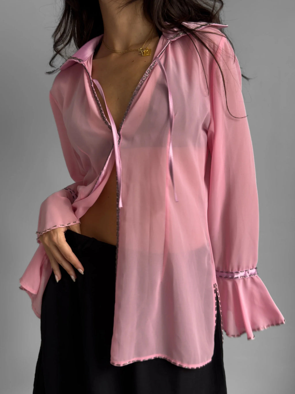 Pink Chiffon Blouse