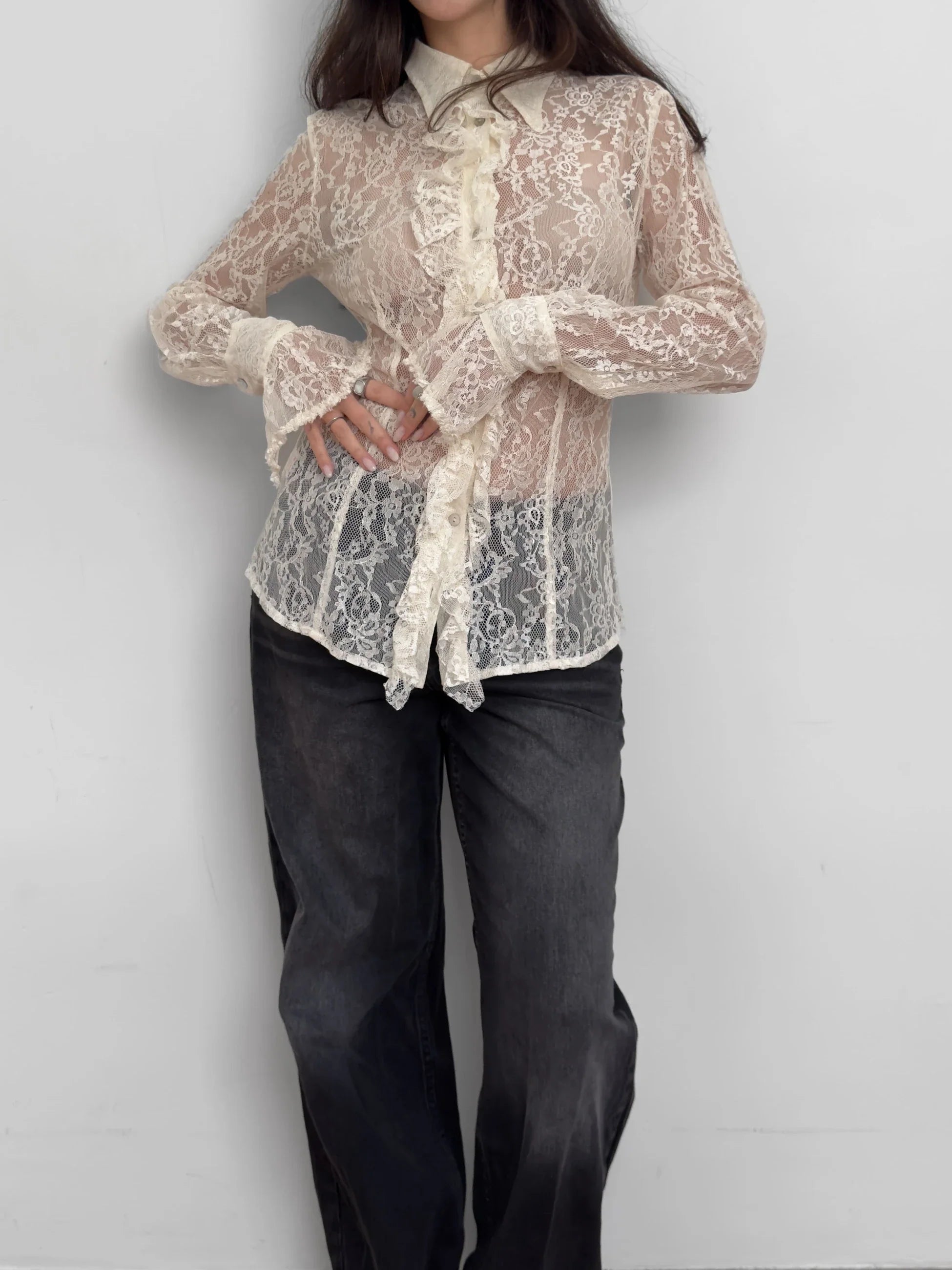 Ruffled Lace Shirt