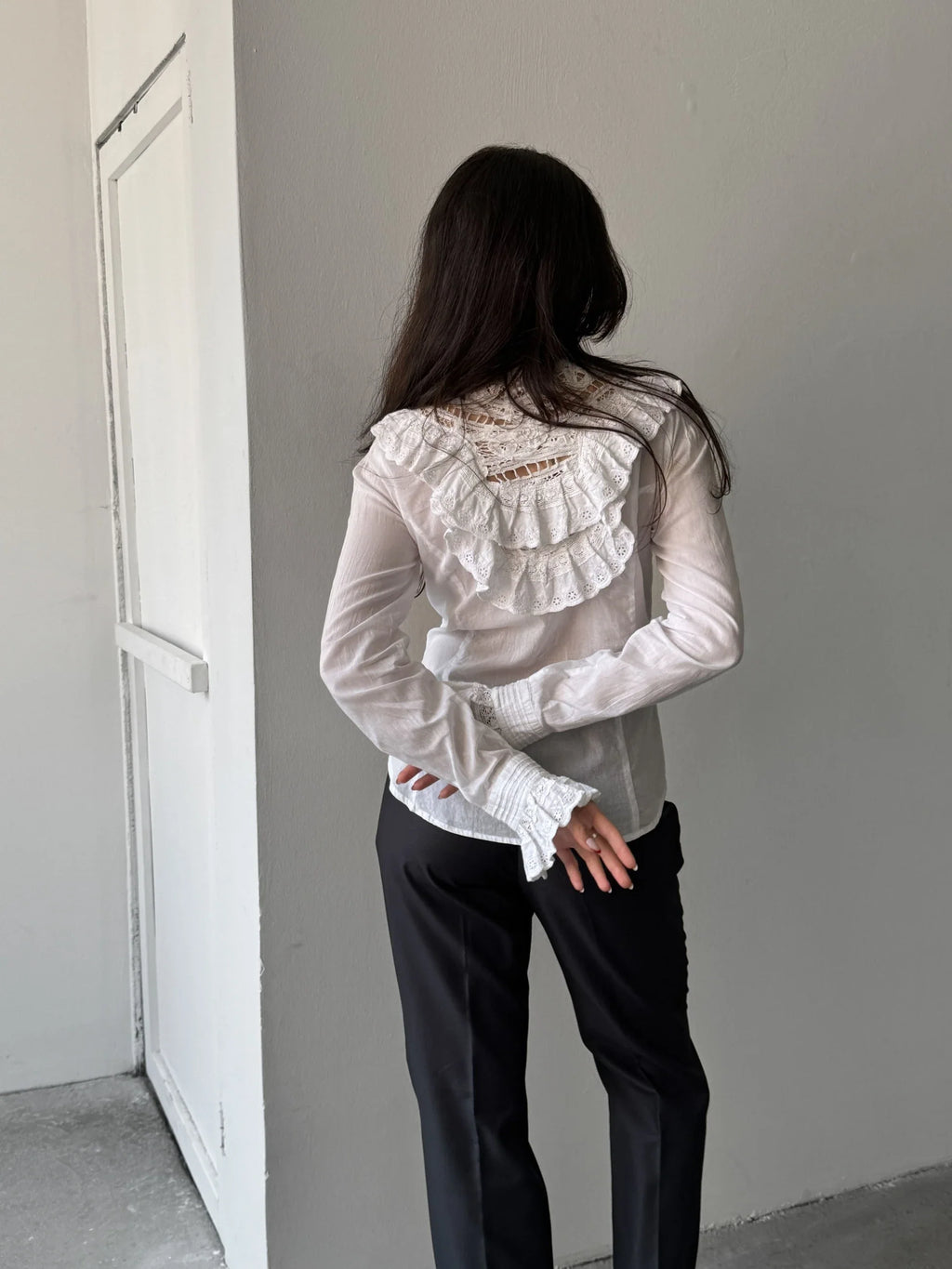 Back-Detailed White Shirt