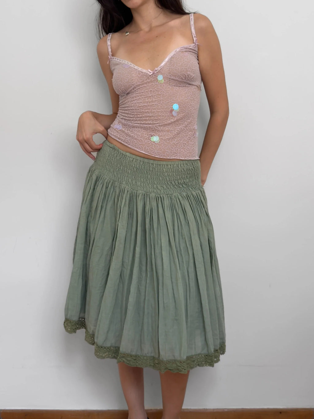 Green Midi Skirt