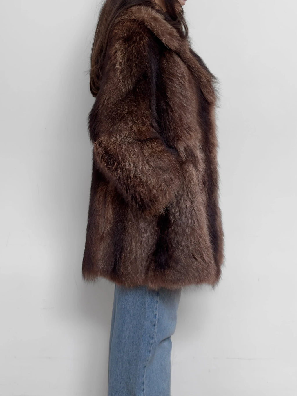 Brown Midi Fur Coat