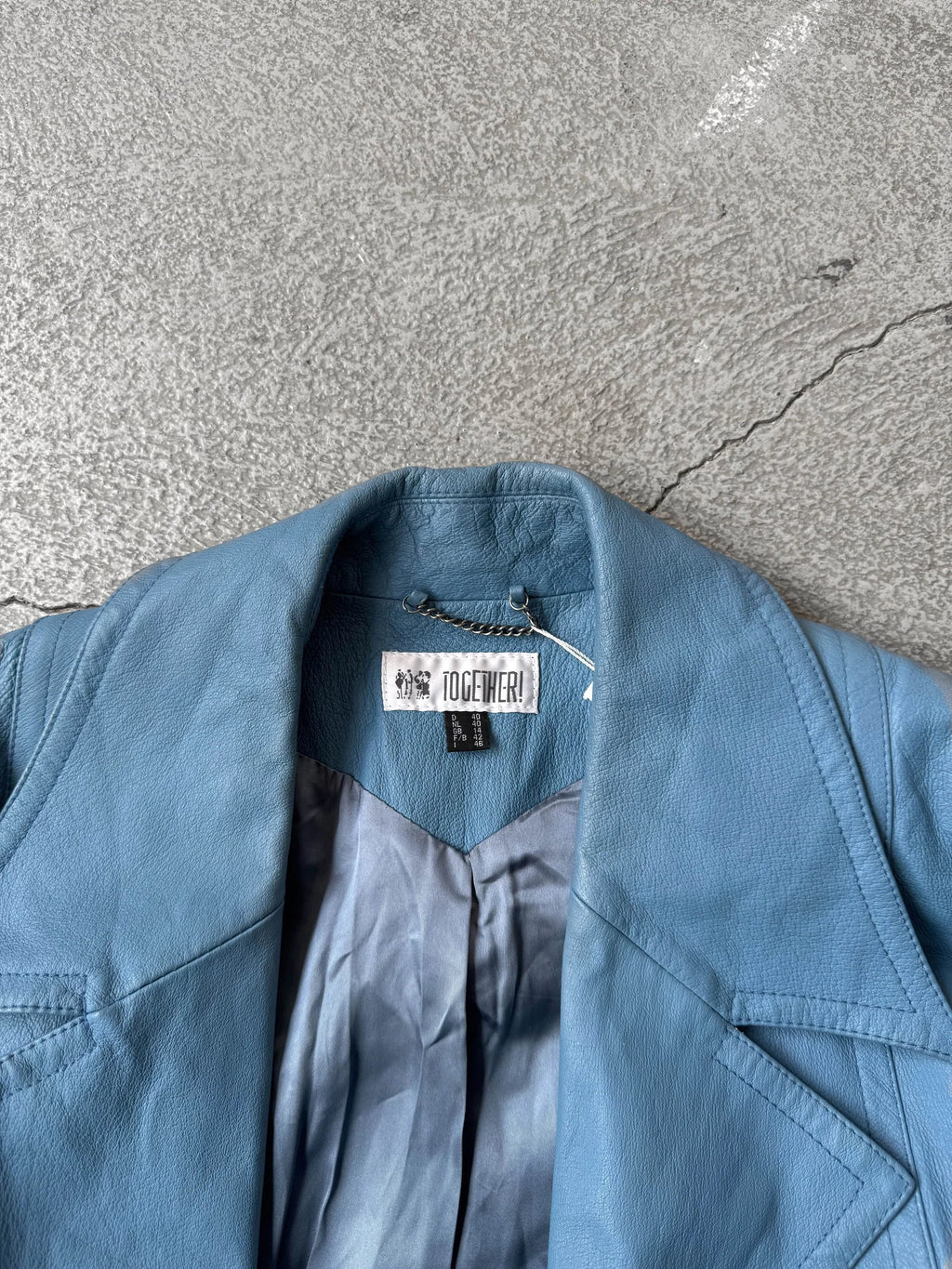 Blue Leather Trench Coat