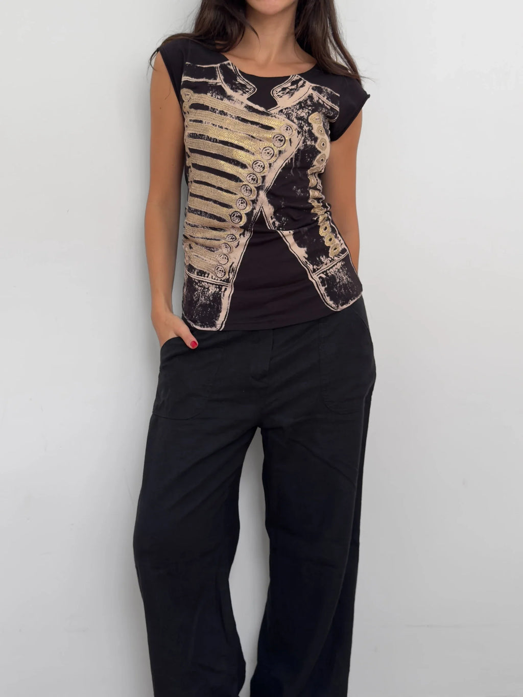 Black Print T-Shirt