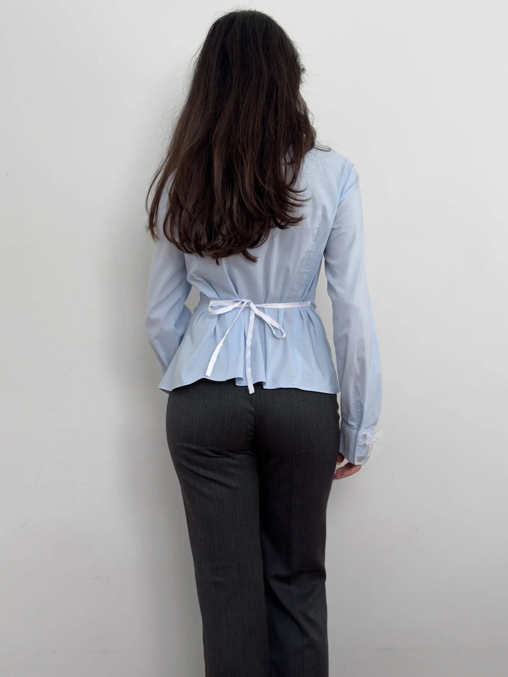 Collar-Detailed Blue Shirt