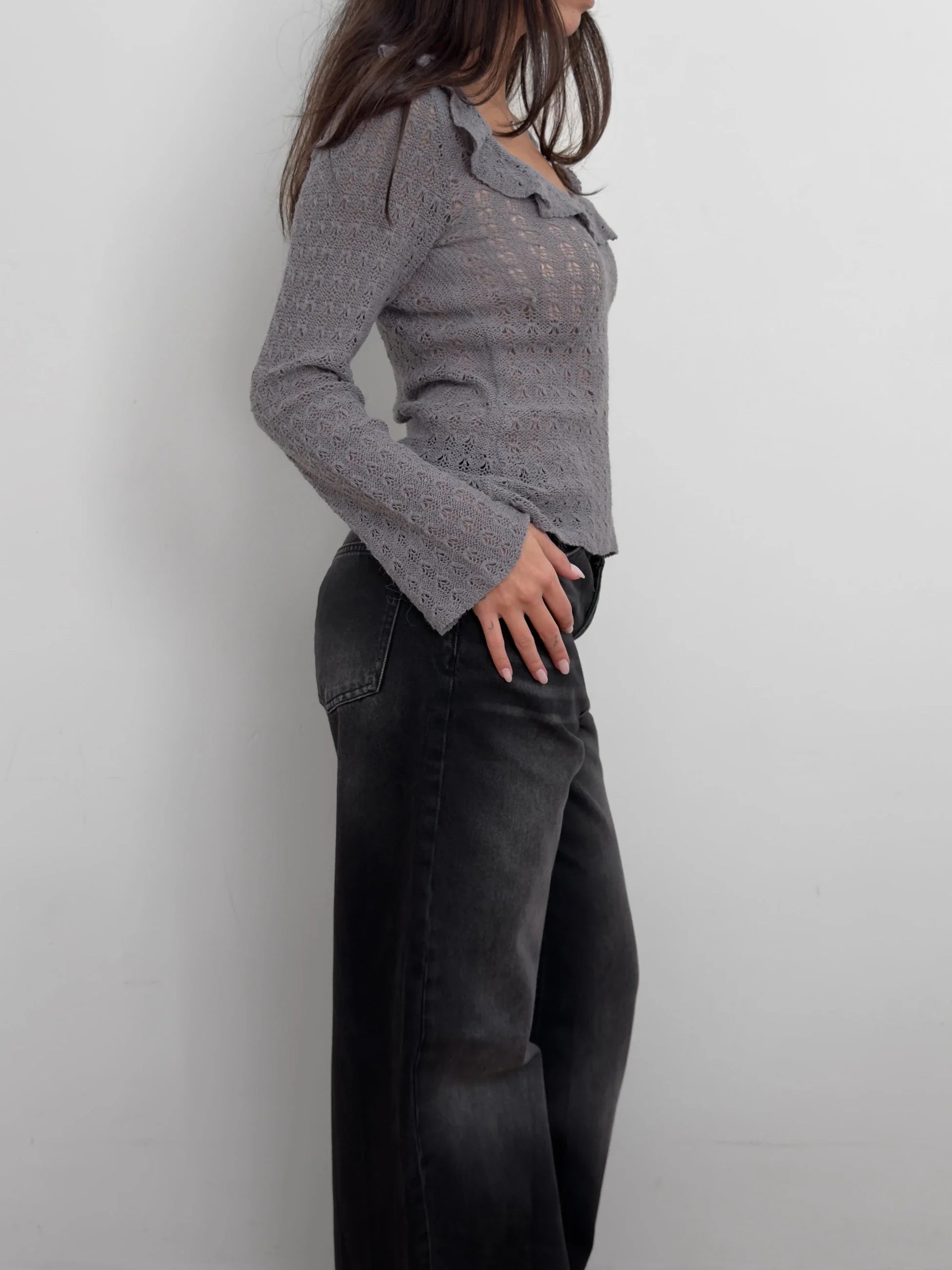 Thin Pointelle Sweater