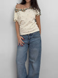Cream Knit Blouse