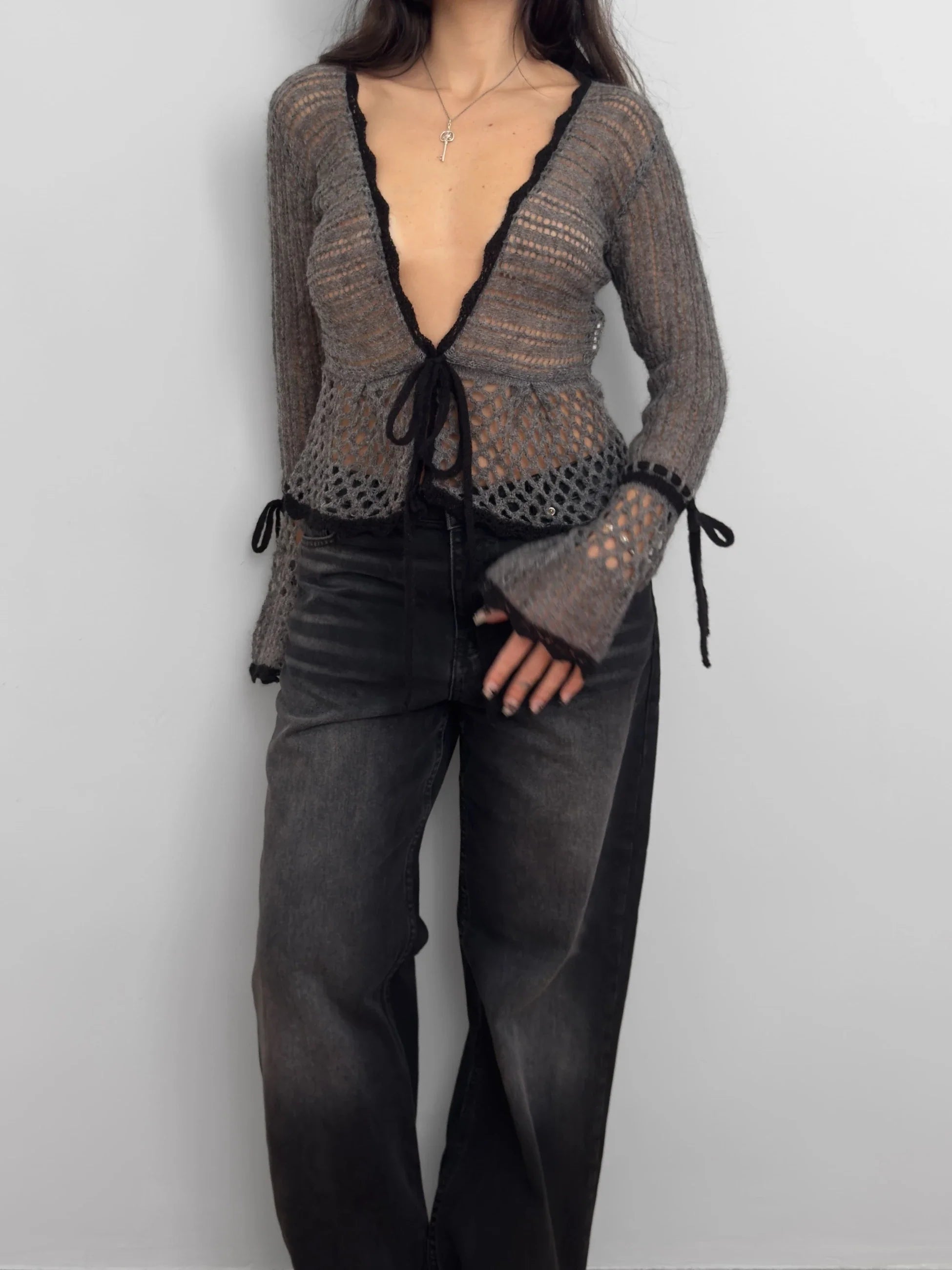 Grey Mohair Cardigan