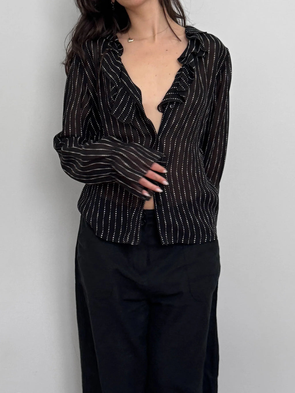 Patterned Chiffon Shirt