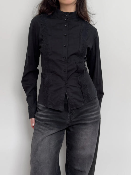 Black Eyelet Shirt