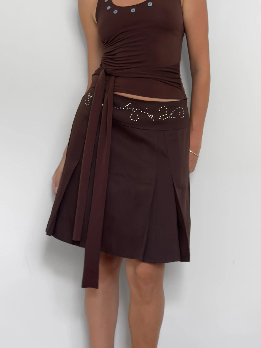 Brown Satin Skirt