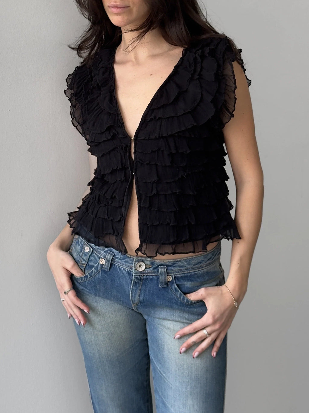 Ruffled Silk Blouse
