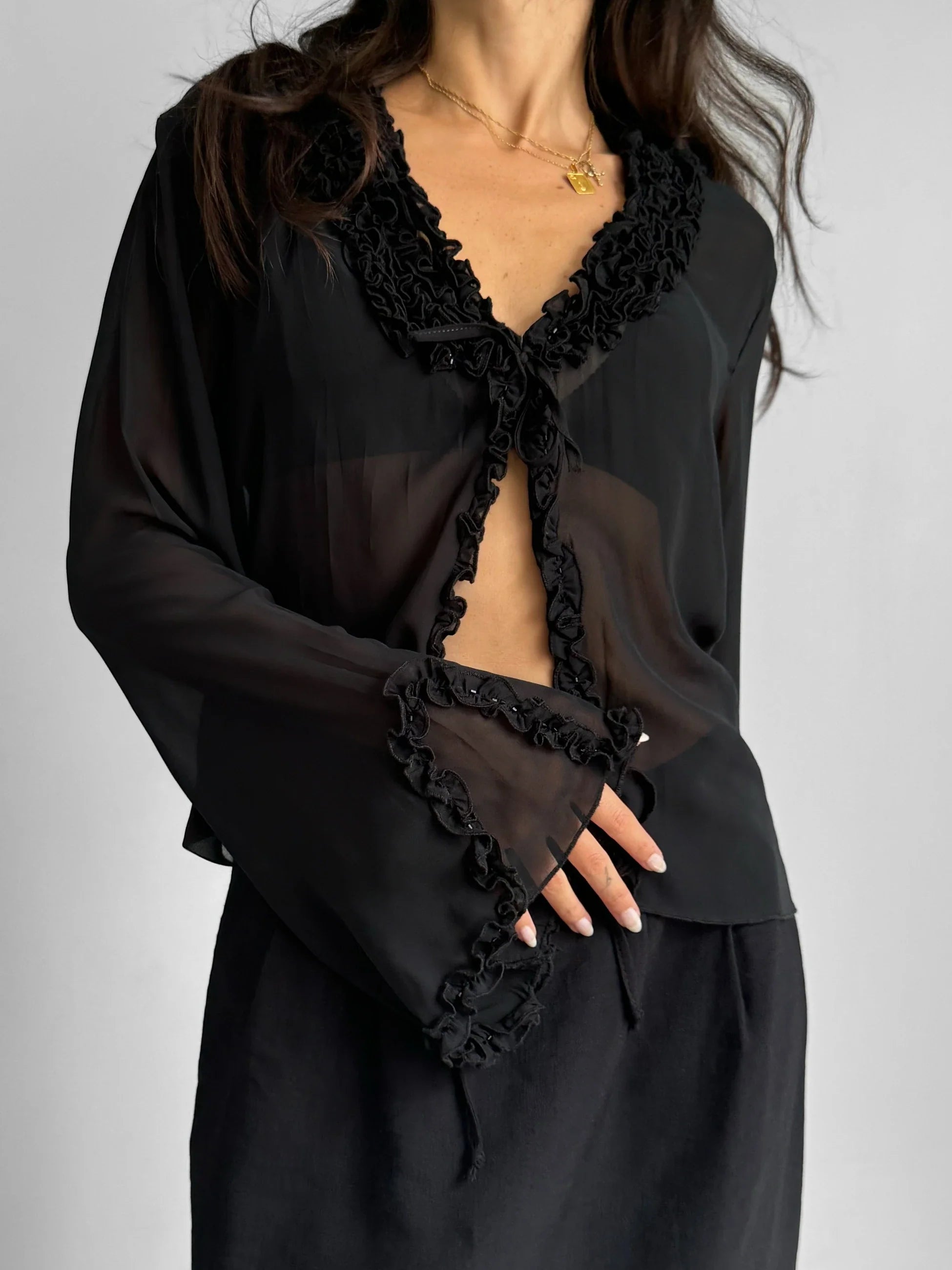 Black Chiffon Blouse