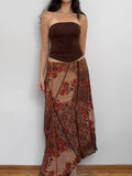 Patterned Chiffon Skirt