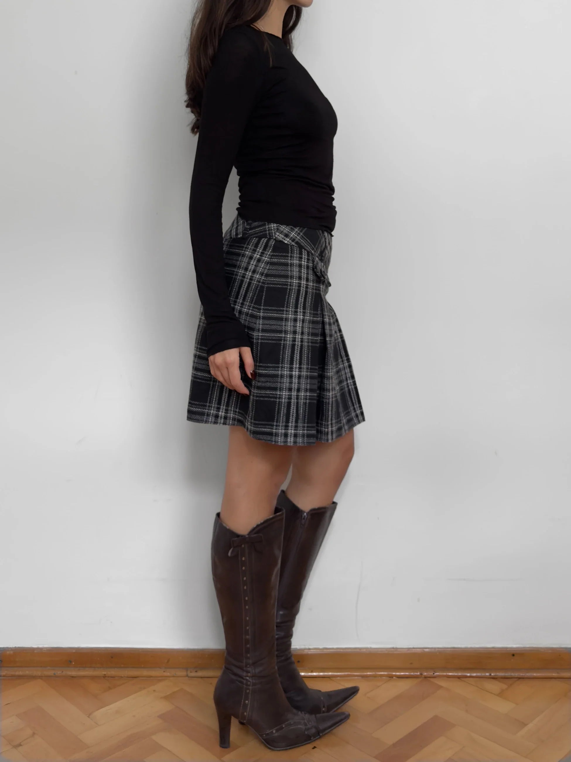 Plaid Wool Skirt