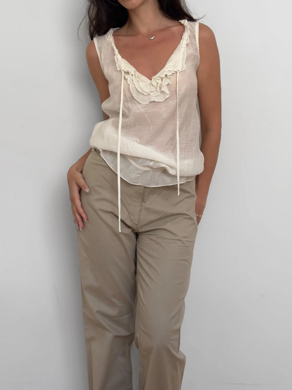 Ecru Silk Blouse
