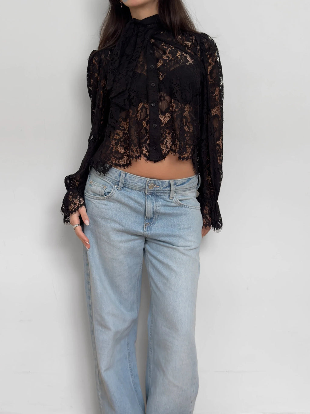 Black Guipure Shirt