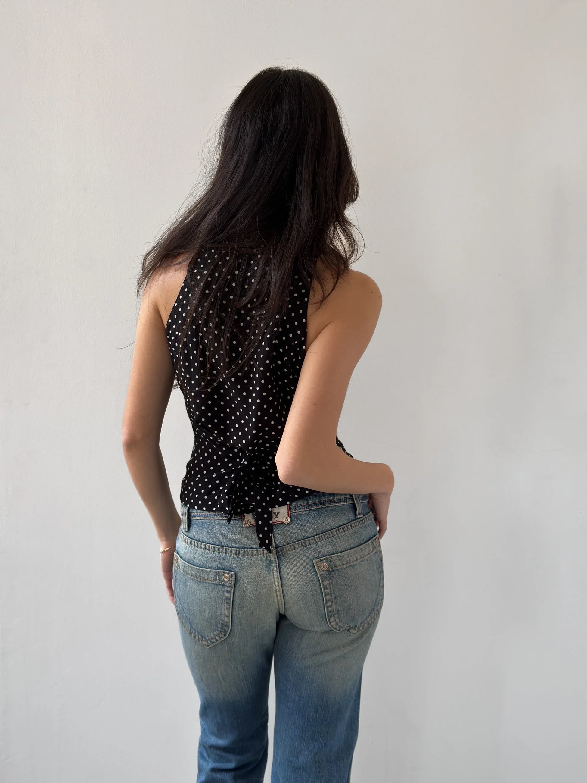 Polka Dot Sleeveless Shirt