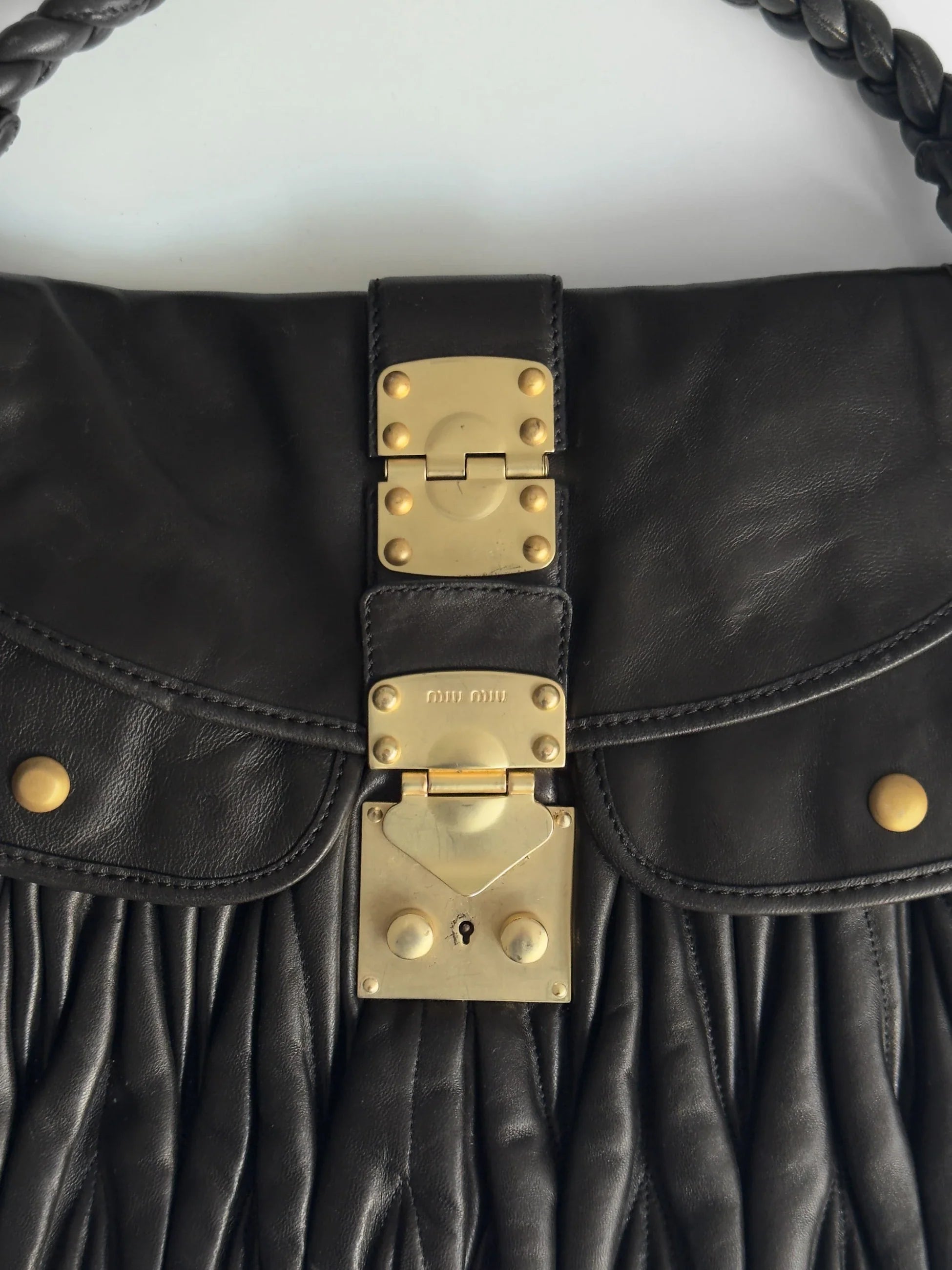 Miu Miu Coffer Matelassé Hobo Bag