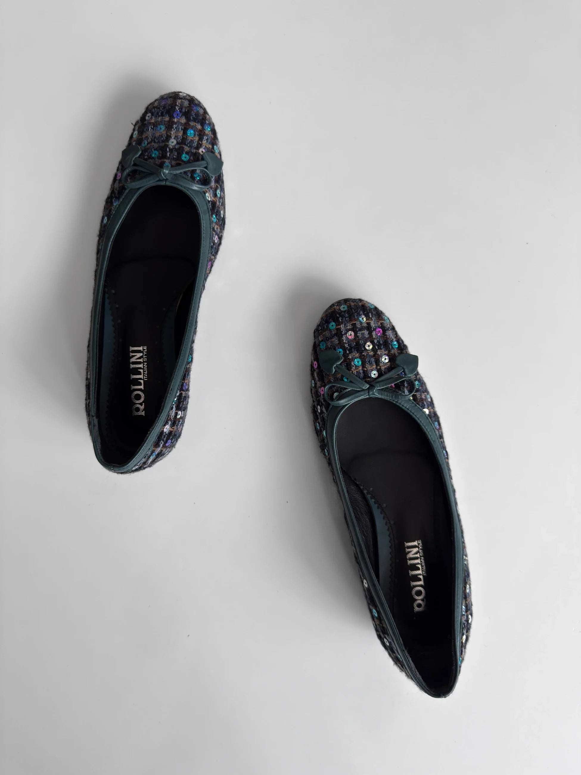 Sequin Tweed Flats