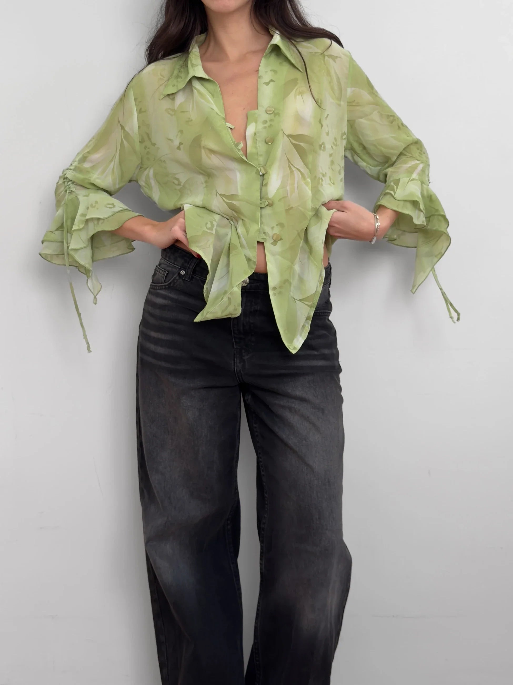 Ruffled Chiffon Shirt