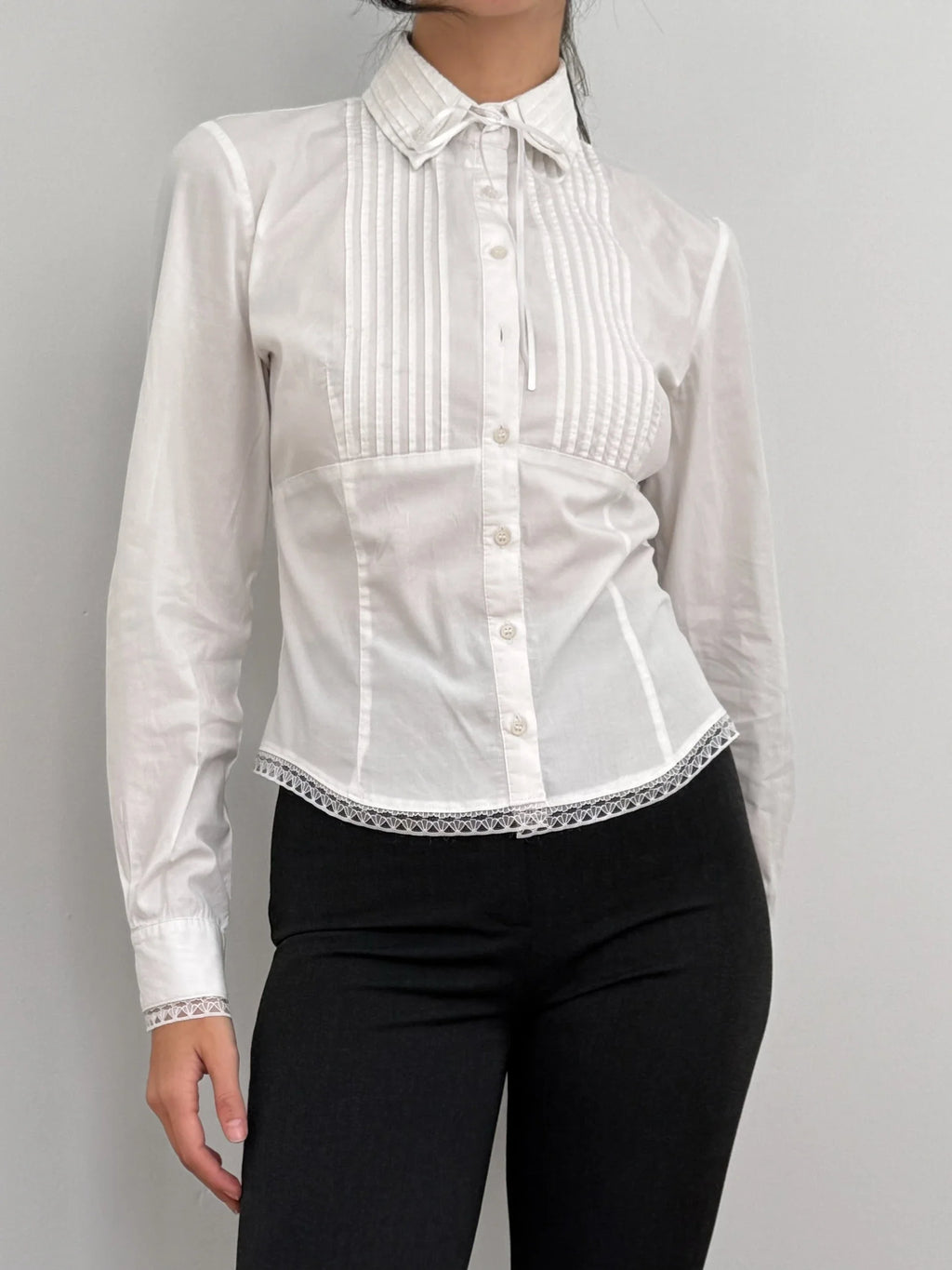 Lace-Detailed White Shirt