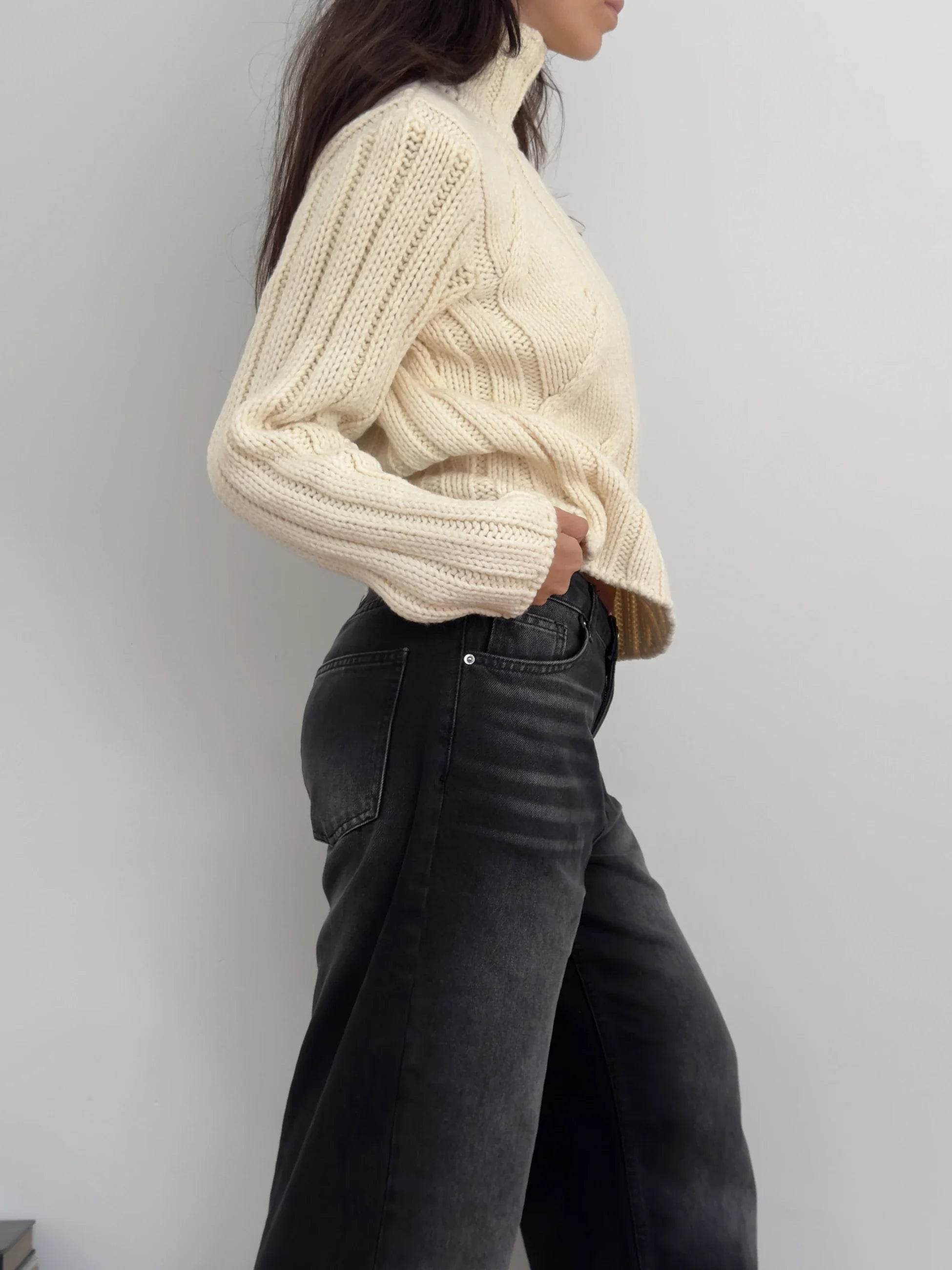 Turtleneck Collar Knit Sweater