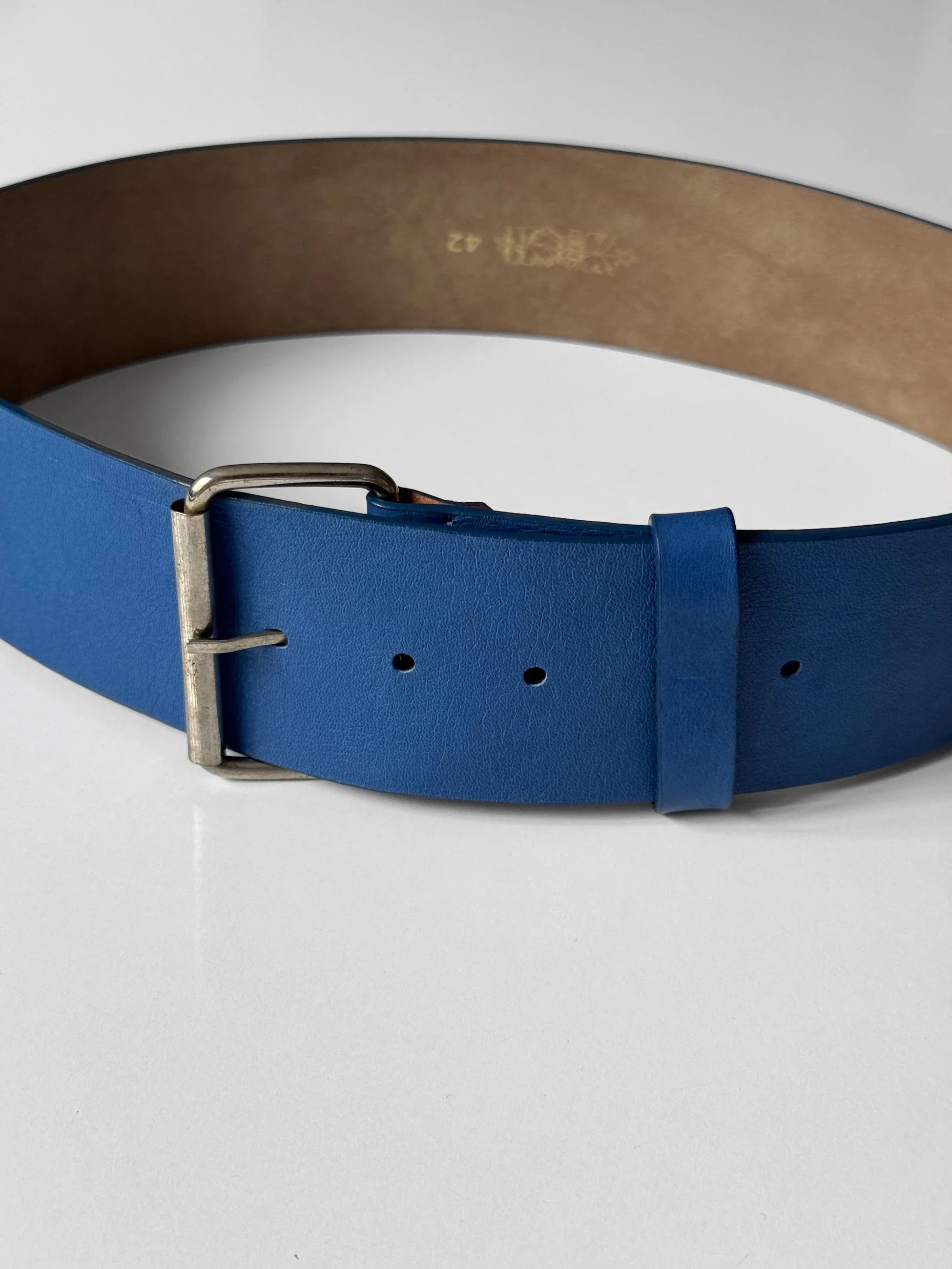 Blue Leather Belt