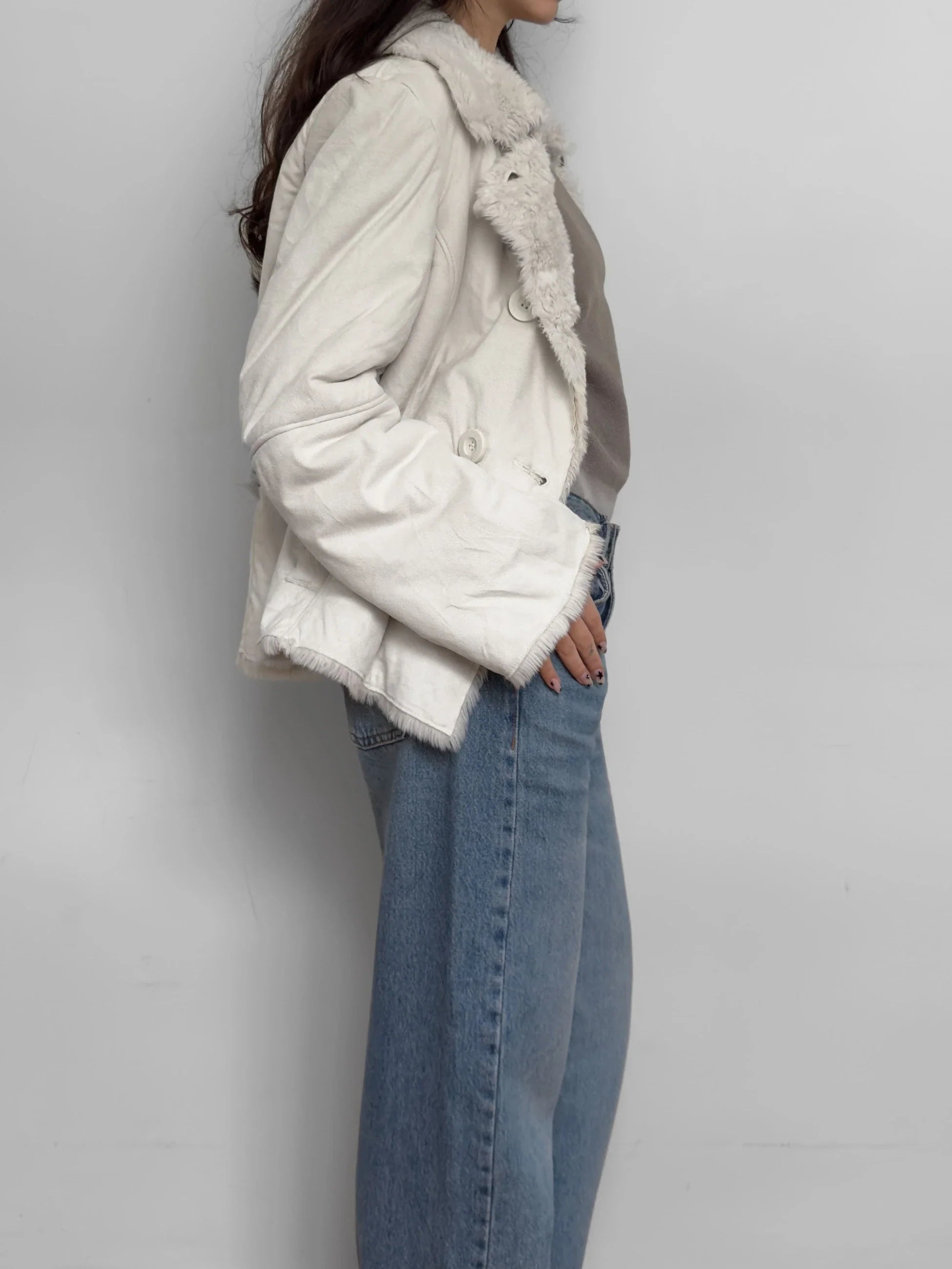 White Fur-Lined Coat