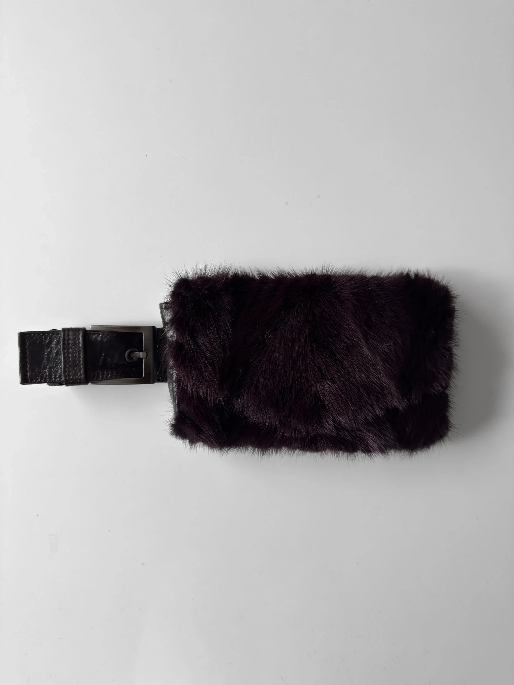 Fur-Trimmed Belted Waist Bag