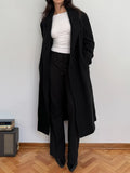 Black Wool Blend Coat