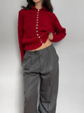 Red Wool Blend Knit Sweater