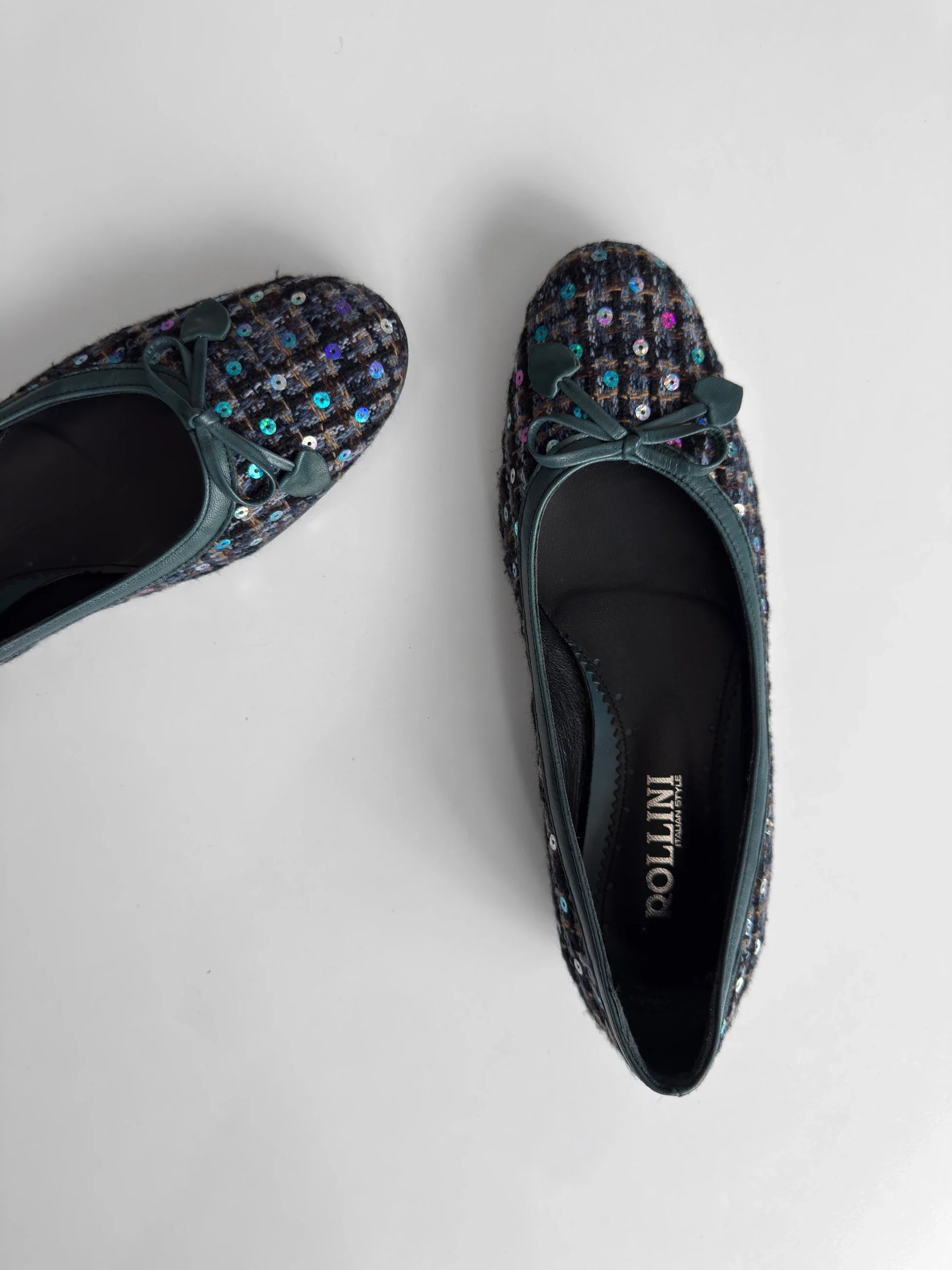 Sequin Tweed Flats