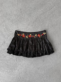 Embroidered Satin Skirt