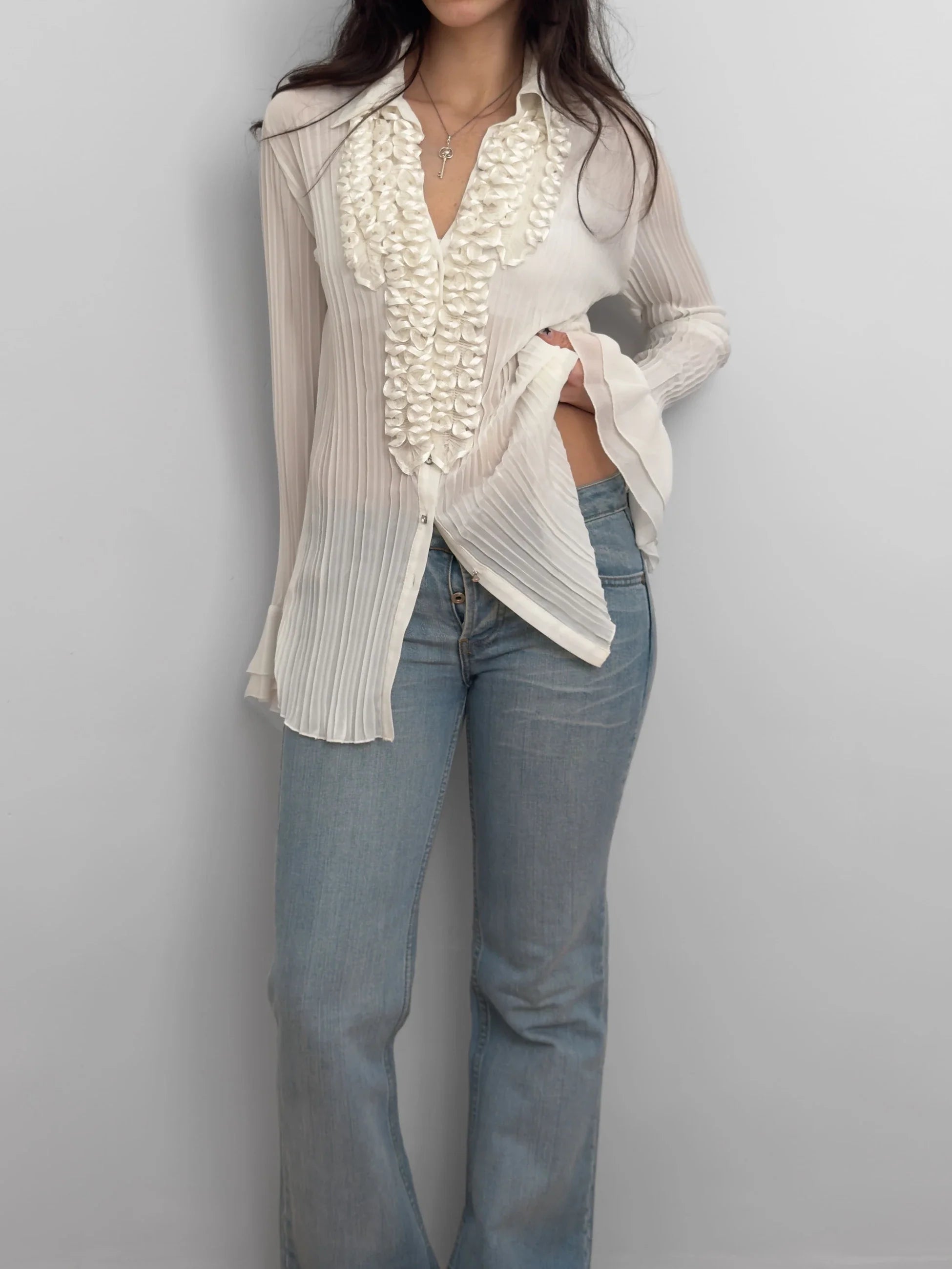 Ecru Chiffon Shirt