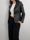 Contrast-Stitched Leather Jacket