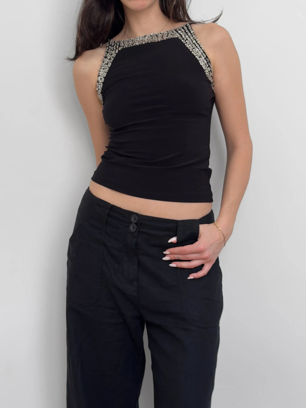 Bead-Embroidered Blouse